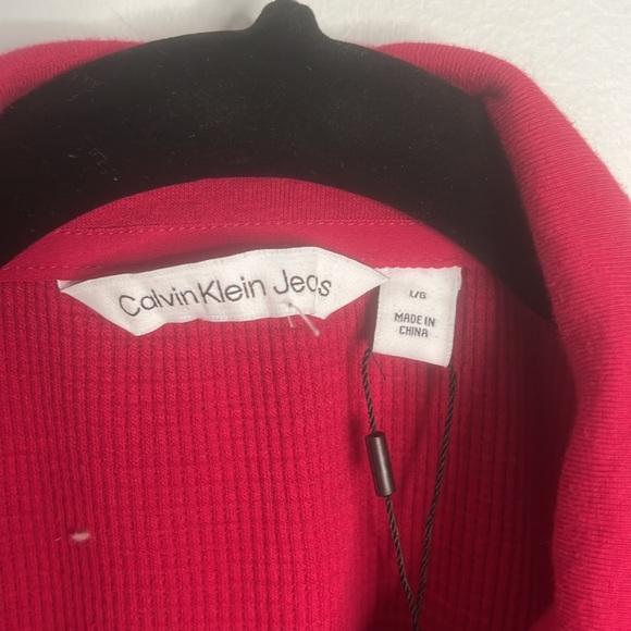 CALVIN KLEIN JEANS Women's Waffle-Knit Half-Zip Top - Picture 3 of 5